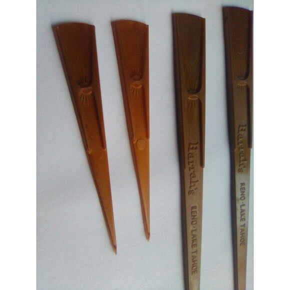 Harrah's Club Reno Lake Tahoe Swizzle Sticks Drink Stirrers +picks Copper color - Picture 5 of 9